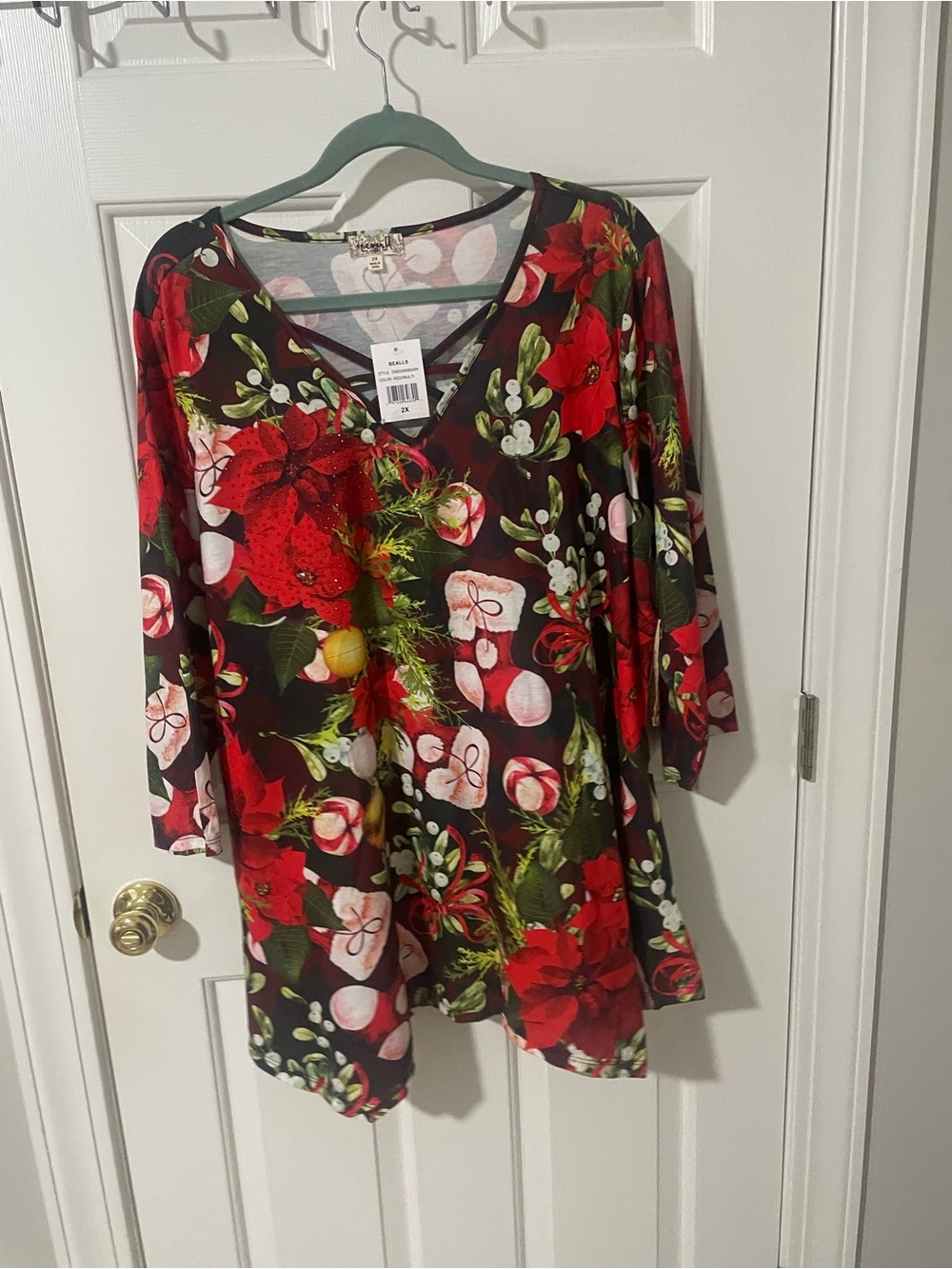 Holiday stretchy tunic 2x